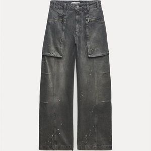 Zara mid rise loose fit zw collection denim